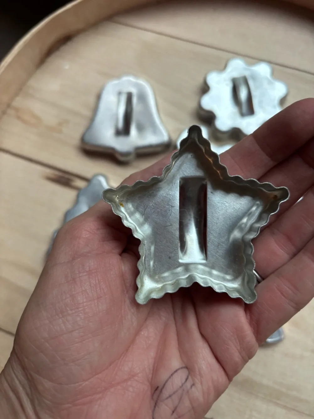 Vintage Aluminum Cookie Cutter Set Rustic Holiday Baking Farmhouse Kitchen Decor